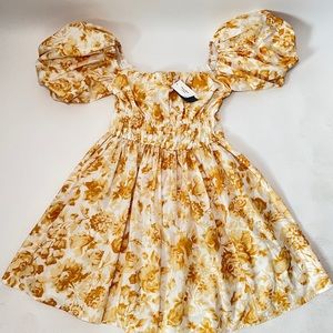NWT Abercrombie & Fitch Yellow Puff Sleeve Dress